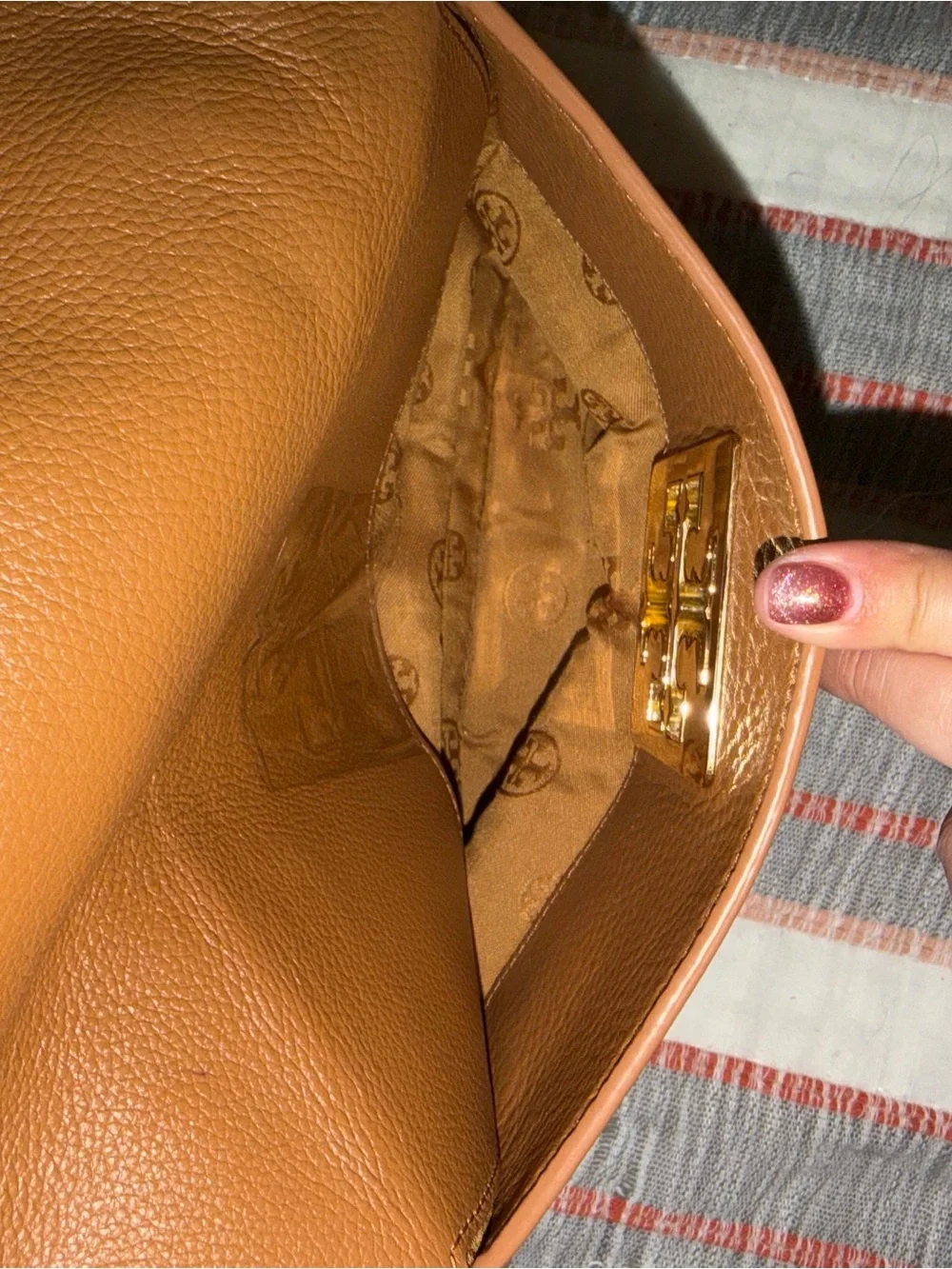 Tory Burch Britten Tan Slouchy Hobo